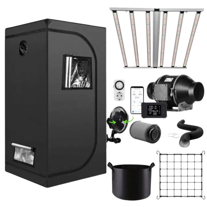 Growbox Komplettset 120x120x200 – 640W LED Bar Starter Edition