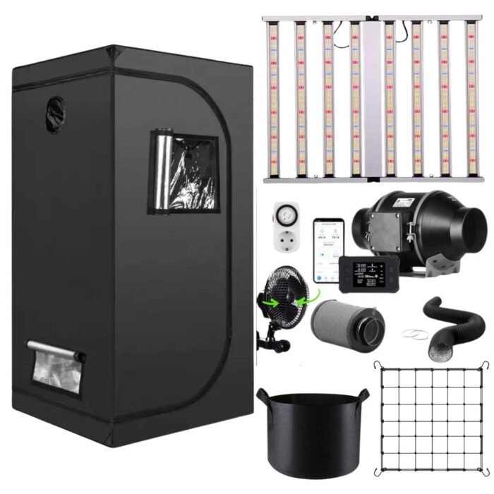 16 Growbox Set 120x120x200 Pro – 800W Bar-LED Pro Edition