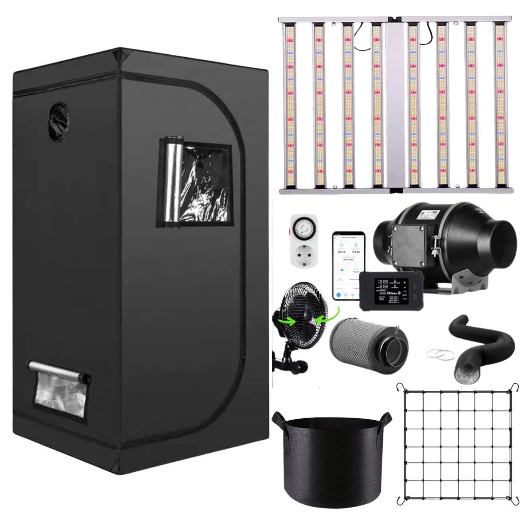 Growbox Set 120x120x200 Pro – 800W Bar-LED Pro Edition