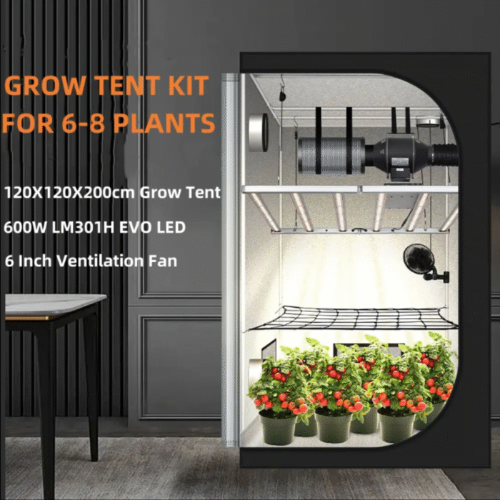 Growbox Komplettset 120x120x200 – 640W LED Bar Starter Edition