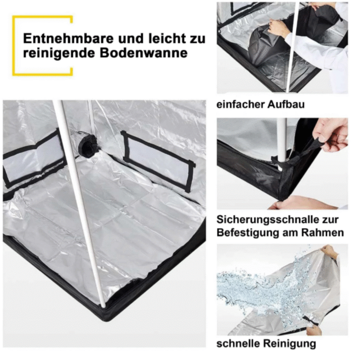 Growbox 120×120×200 cm – lichtdicht & reflektierend | Indoor Growzelt