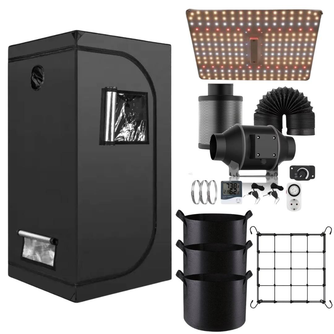 Growbox Komplettset 60x60x140 – 150 Watt LED Budget Edition