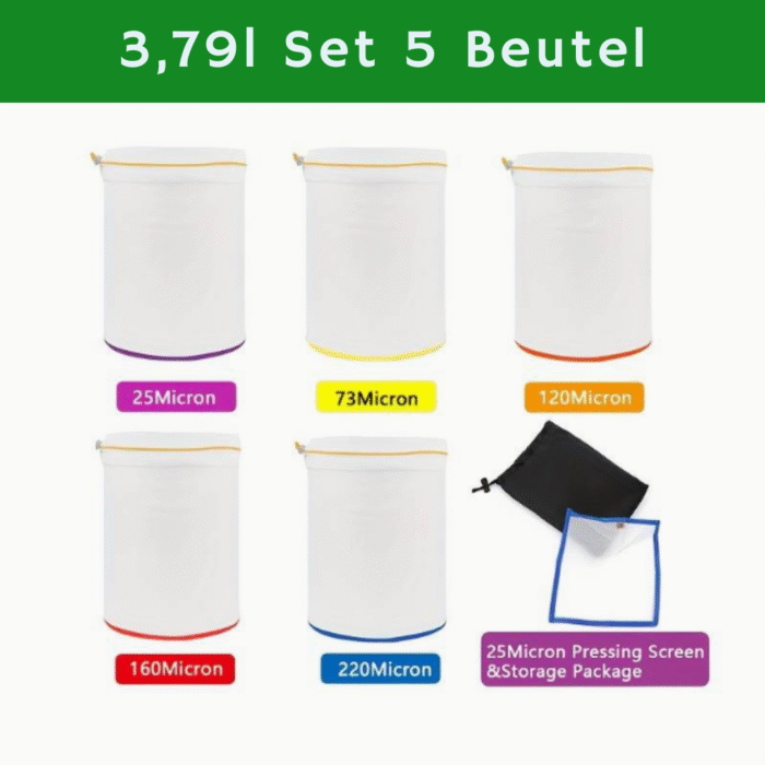 Bubble Bags 5er Filterbeutel-Set – Ice-Water-Extraction Bags | 3,79 L Bubble Bag Set