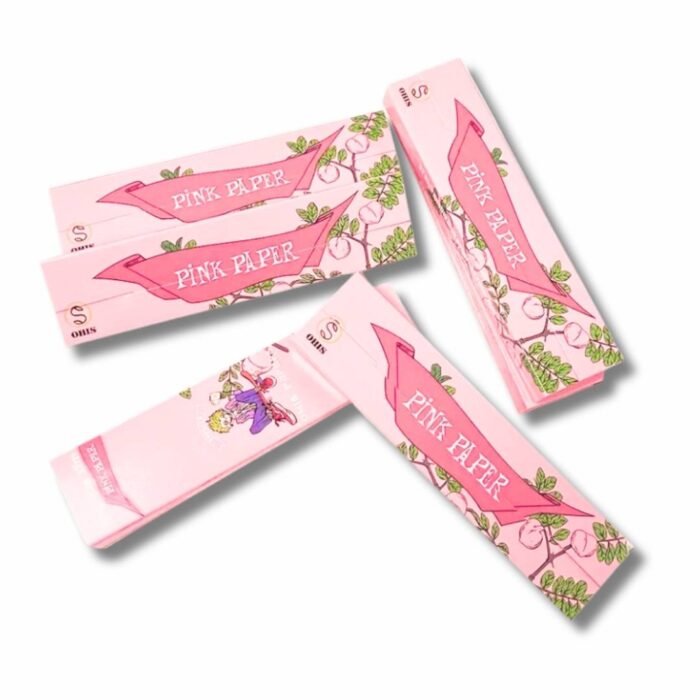 OHIS Pink Paper+Tips (4) OHIS Pink King Size Slim – Farbiges Rolling Paper (Pink) | 32 Blatt