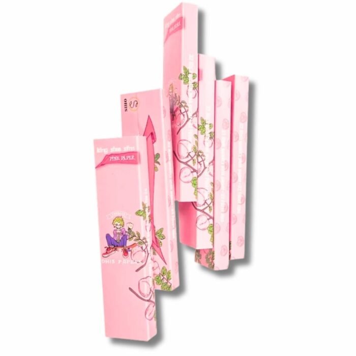 OHIS Pink Paper+Tips (5) OHIS Pink King Size Slim – Farbiges Rolling Paper (Pink) | 32 Blatt