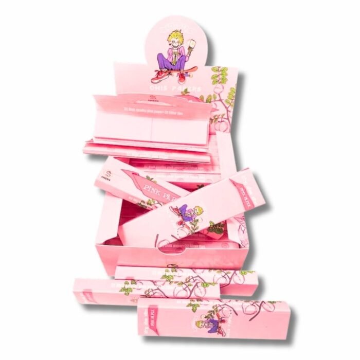 OHIS Pink Paper+Tips OHIS Pink King Size Slim – Farbiges Rolling Paper (Pink) | 32 Blatt