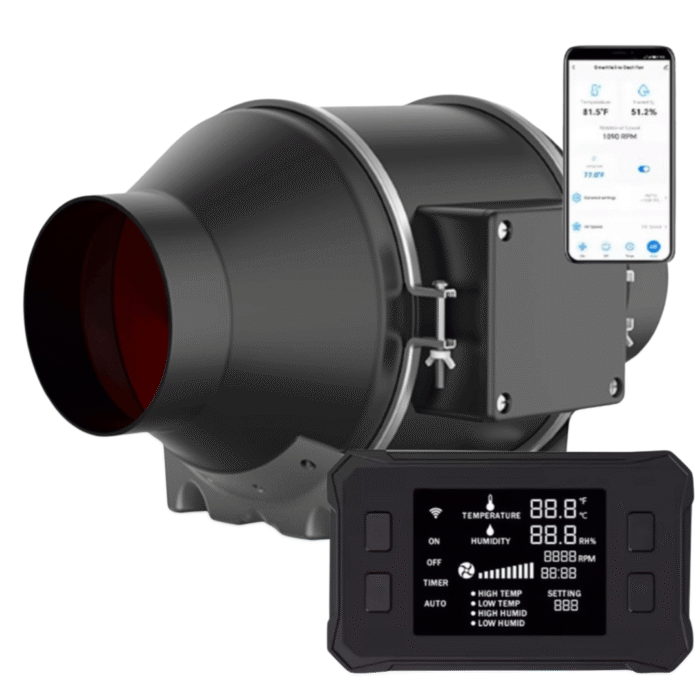 Smartes Abluftset 100mm Growbox Komplettset 80x80x180 – 240W PRO LED Pro Edition