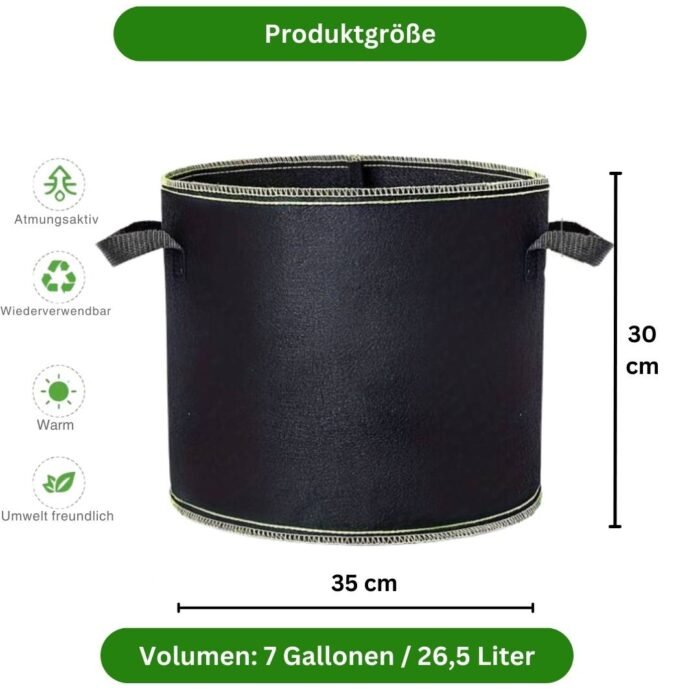 Vlies-Growpot 26,5 L – Stofftopf für Wurzelbelüftung & kräftiges Wachstum