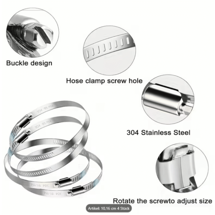 Verstellbare Edelstahl-Klemmen